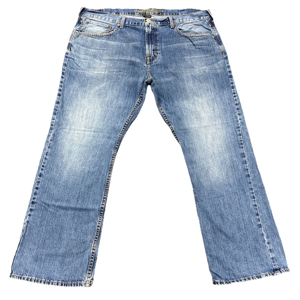 American Eagle Original Boot Cut Jeans Mens 42x31 TAG-42x32 Blue Denim Faded